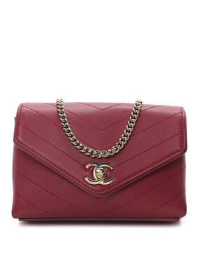 Chanel Calfskin Chevron Stitched Coco #256977C19B